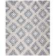 Safavieh Kenya 6' x 9' Hand Woven Shag Wool Rug in Blue and Ivory
