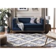 Safavieh Kenya 8' x 10' Hand Woven Shag Wool Rug in Blue and Ivory