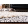 Safavieh Kenya 6' x 9' Hand Woven Shag Wool Rug in Black and Ivory