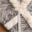 Safavieh Kenya 6' x 9' Hand Woven Shag Wool Rug in Black and Ivory