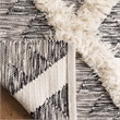 Safavieh Kenya 8' x 10' Hand Woven Shag Wool Rug in Black and Ivory