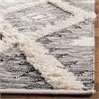 Safavieh Kenya 8' x 10' Hand Woven Shag Wool Rug in Black and Ivory