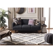 Safavieh Kenya 8' x 10' Hand Woven Shag Wool Rug in Black and Ivory