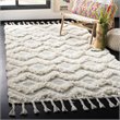 Safavieh Kenya 9' x 12' Hand Knotted Shag Wool Rug in Gray and Ivory
