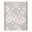 Safavieh Kenya 9' x 12' Hand Knotted Shag Wool Rug in Gray and Ivory