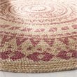 Safavieh Natural Fiber 3' Round Hand Woven Jute Rug in Pink