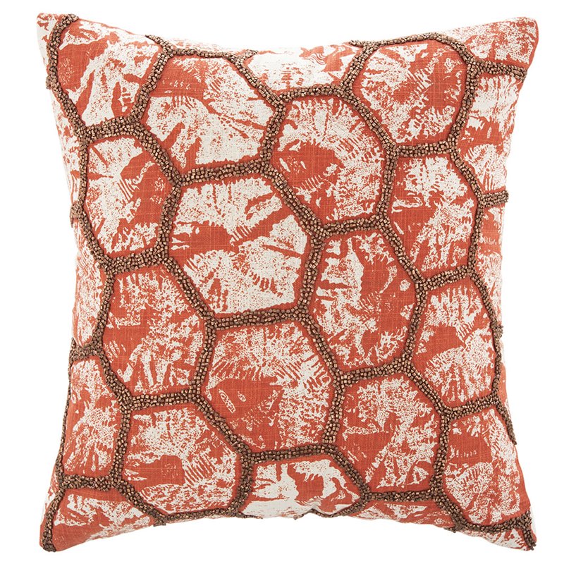 Safavieh Falla Throw Pillow in Orange and White