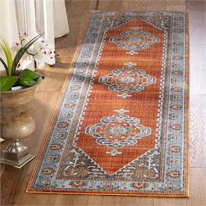 Safavieh Vintage 2'2&quot x 8' Runner Rug in Orange and Blue