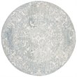 Safavieh Abstract 6' Round Hand Tufted Wool Rug in Light Blue