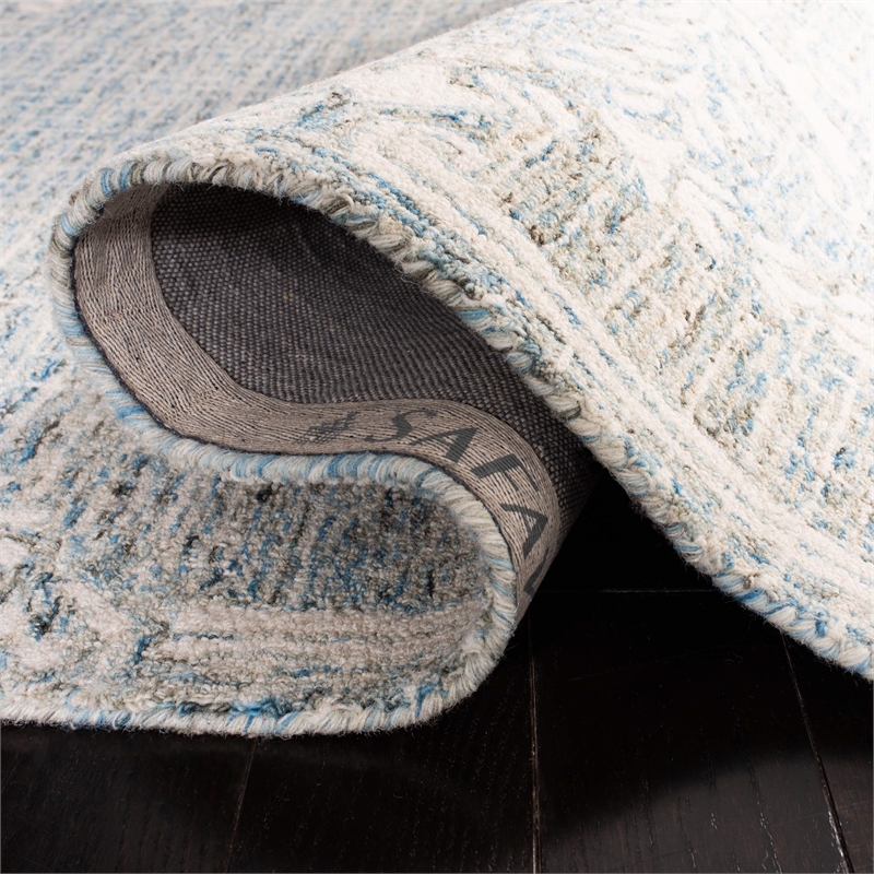 Safavieh Abstract 8' x 10' Hand Tufted Wool Rug in Light Blue