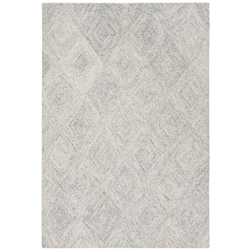 Safavieh Abstract 4' x 6' Hand Tufted Wool Rug in Gray