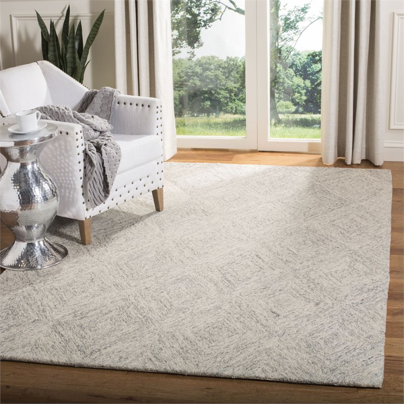 Safavieh Abstract 5' x 8' Hand Tufted Wool Rug in Gray