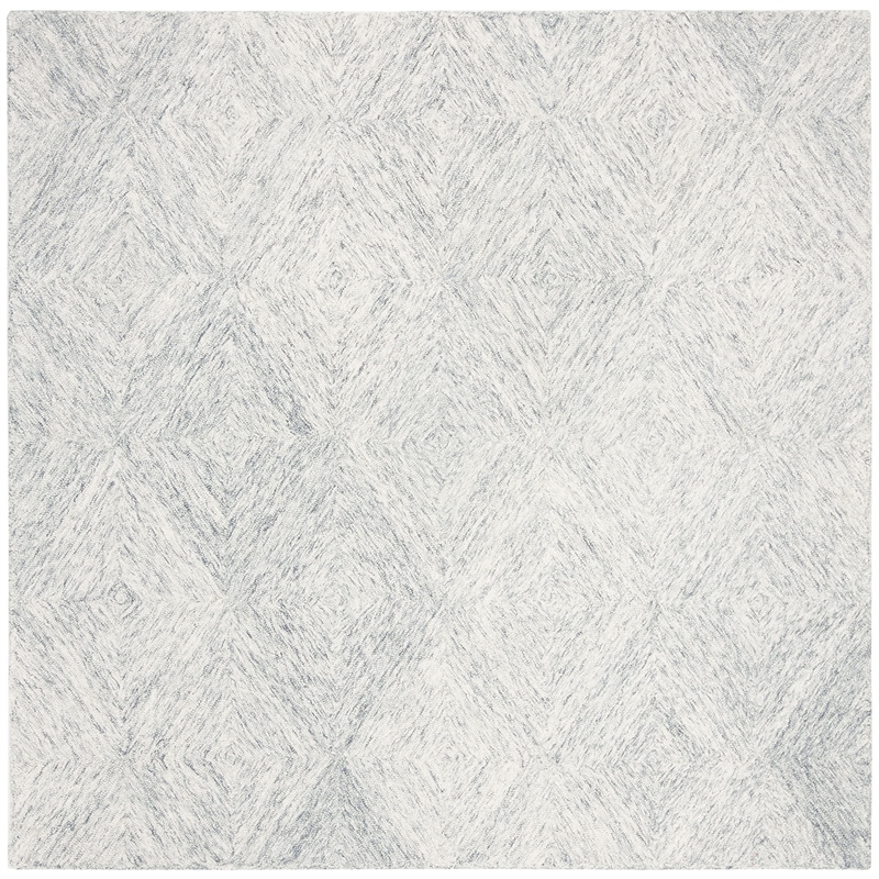 Safavieh Abstract 6' Square Hand Tufted Wool Rug in Gray