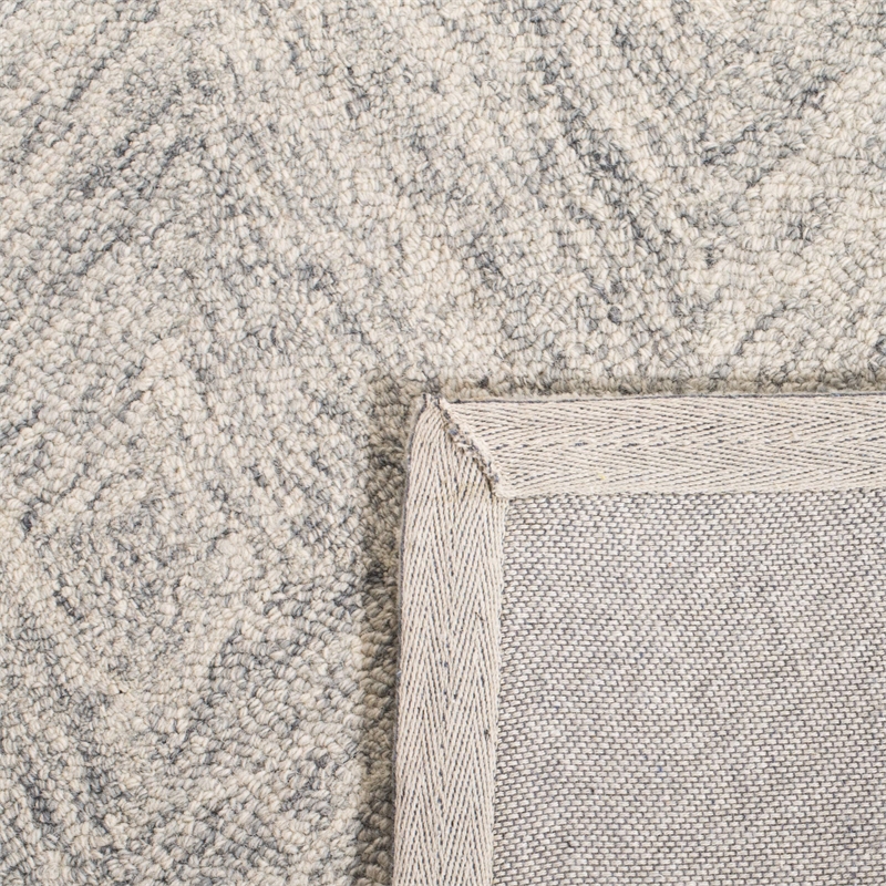 Safavieh Abstract 6' Square Hand Tufted Wool Rug in Gray