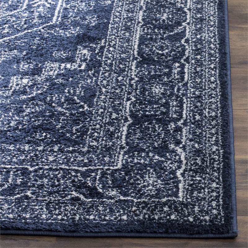 Safavieh Adirondack 8' Square Rug in Navy and Ivory