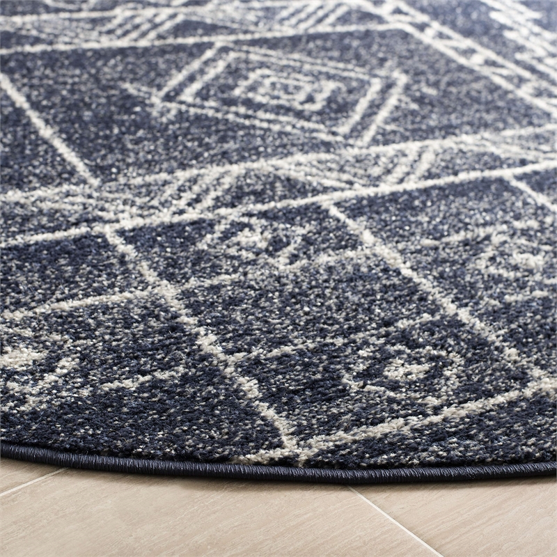 Safavieh Adirondack 6' Round Rug in Navy and White