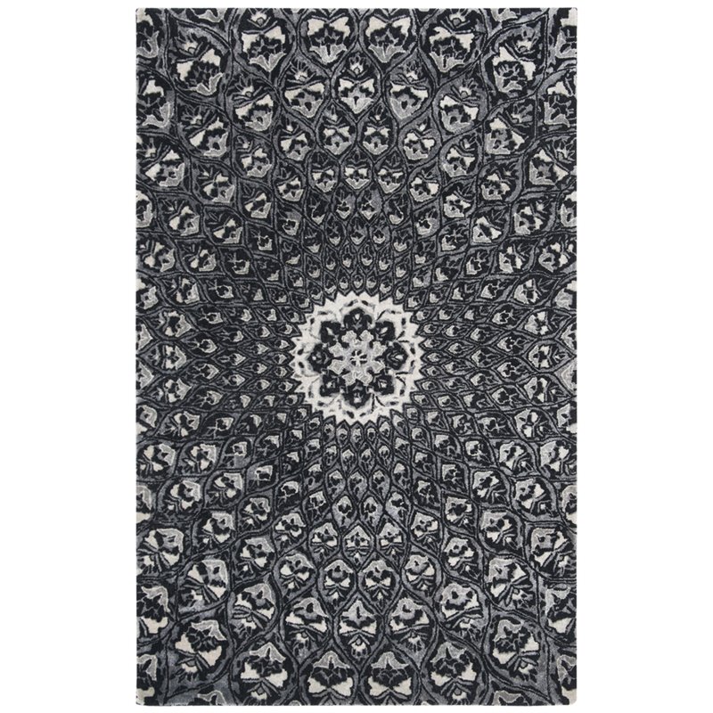 Safavieh Allure 4' x 6' Hand Tufted Wool Rug in Ivory and Black