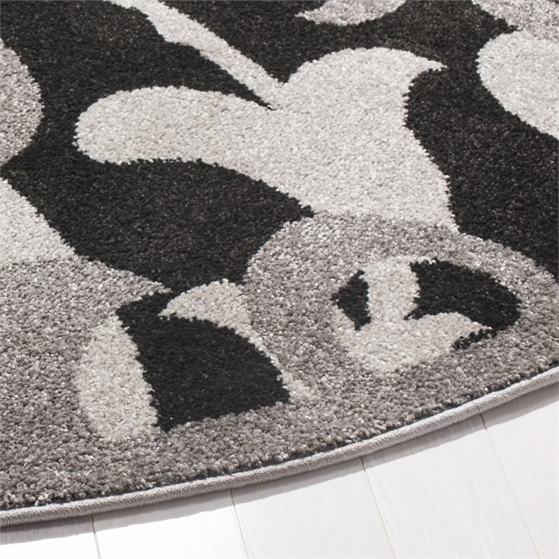 Safavieh Amherst 9' Round Rug in Anthracite and Light Gray