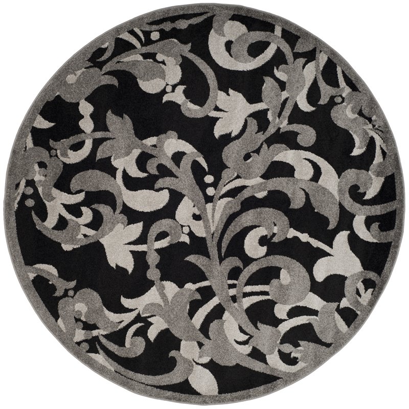Safavieh Amherst 9' Round Rug in Anthracite and Light Gray