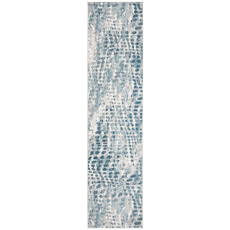 Safavieh Aria 2' x 8' Runner Rug in Ivory and Teal