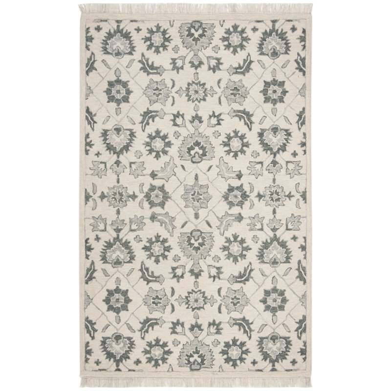 Safavieh Aspen 2' x 3' Hand Tufted Wool Rug in Ivory and Gray