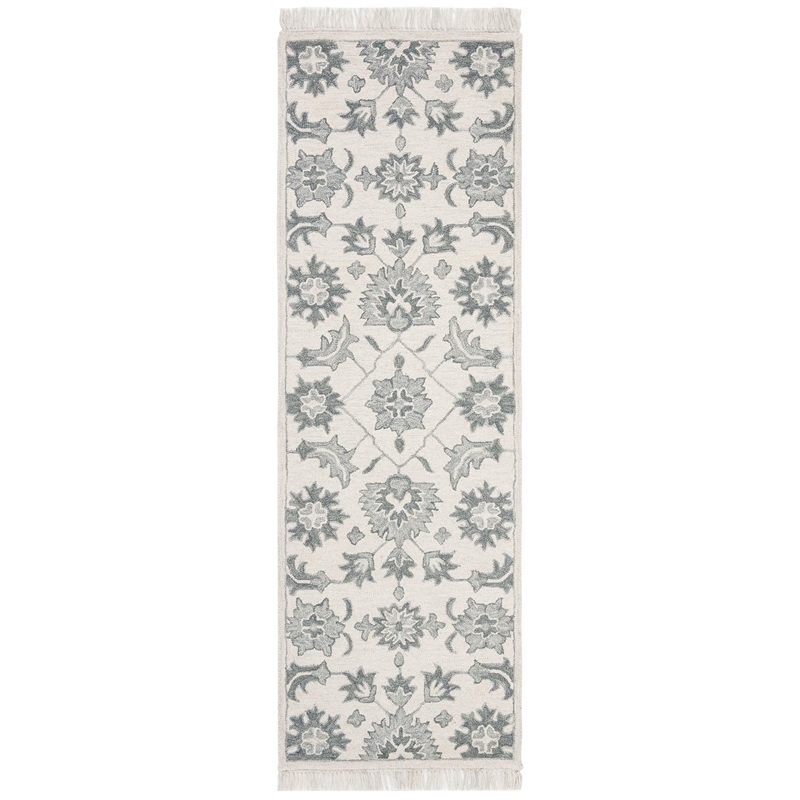 Safavieh Aspen 7' Round Hand Tufted Wool Rug in Ivory and Gray