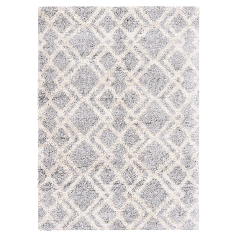 Safavieh Berber 4' x 6' Shag Rug in Gray and Ivory