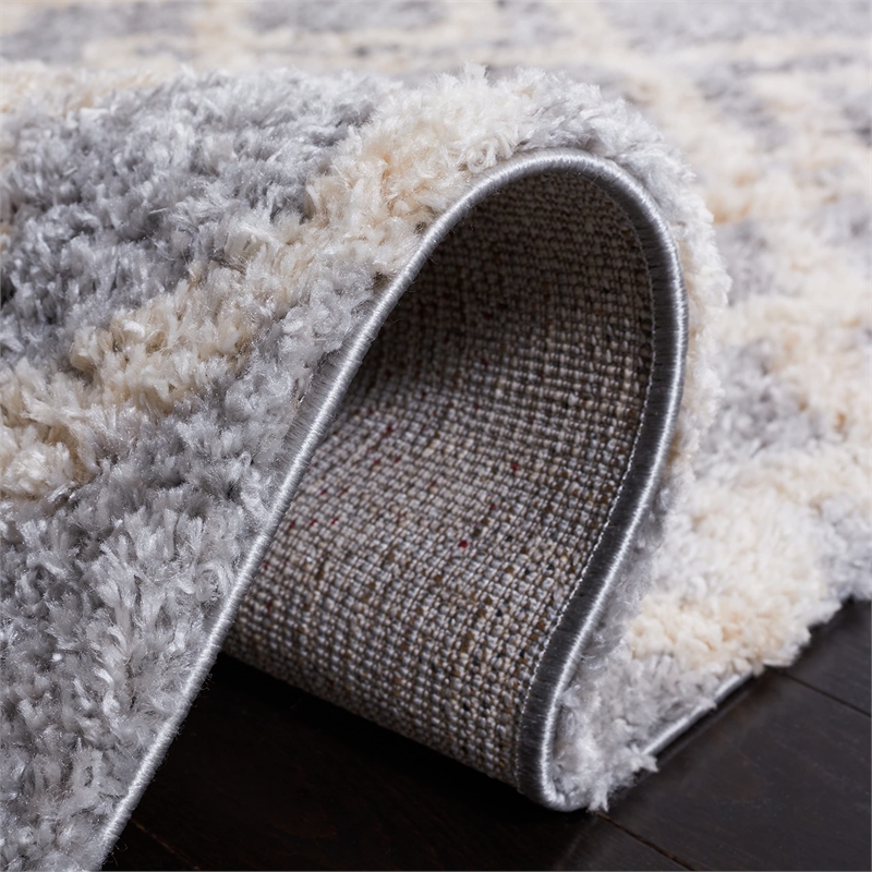 Safavieh Berber 8' x 10' Shag Rug in Gray and Ivory