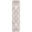 Safavieh Berber 2' x 8' Shag Runner Rug in Ivory and Gray