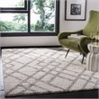 Safavieh Berber 4' x 6' Shag Rug in Ivory and Gray