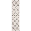 Safavieh Berber 2' x 8' Shag Runner Rug in Ivory and Gray
