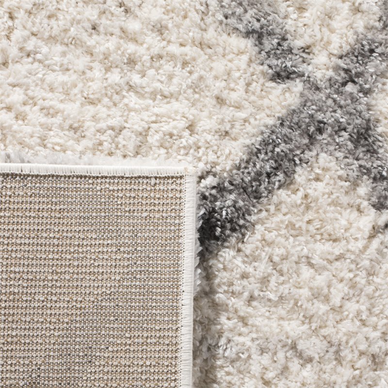 Safavieh Berber 9' x 12' Shag Rug in Ivory and Gray