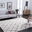 Safavieh Berber 9' x 12' Shag Rug in Ivory and Gray