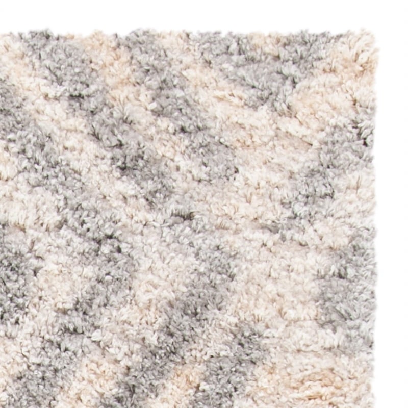 Safavieh Berber 9' x 12' Shag Rug in Ivory and Gray