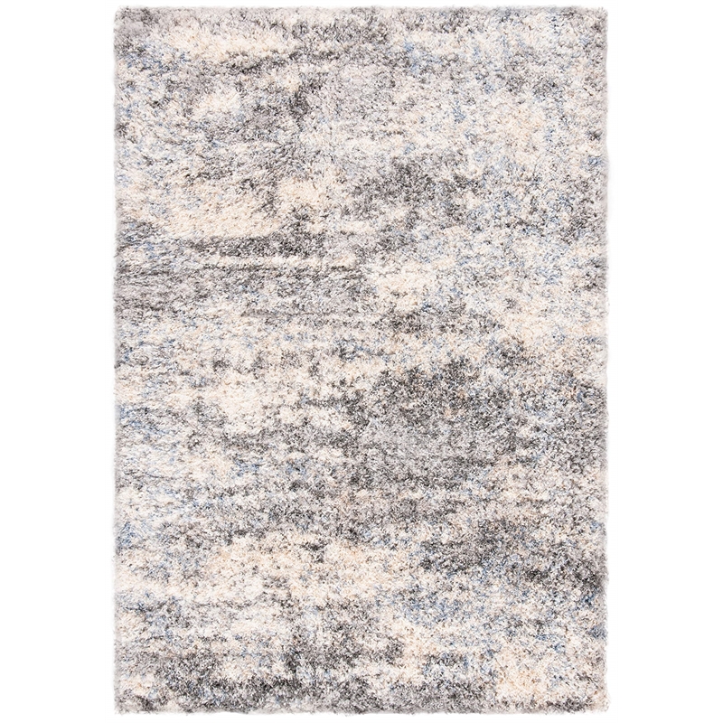 Safavieh Berber 4' x 6' Shag Rug in Gray and Ivory