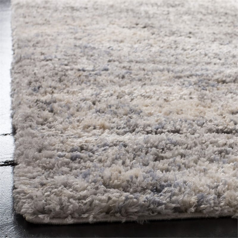 Safavieh Berber 9' x 12' Shag Rug in Gray and Ivory