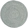 Safavieh Braided 4' Round Hand Woven Rug in Navy and Ivory