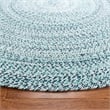 Safavieh Braided 4' Round Hand Woven Rug in Navy and Ivory