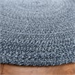 Safavieh Braided 5' Round Hand Woven Rug in Navy and Ivory