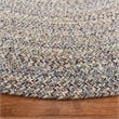 Safavieh Braided 6' Round Hand Woven Rug in Navy and Ivory