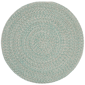 Safavieh Braided 3' Round Hand Woven Rug in Teal and Ivory