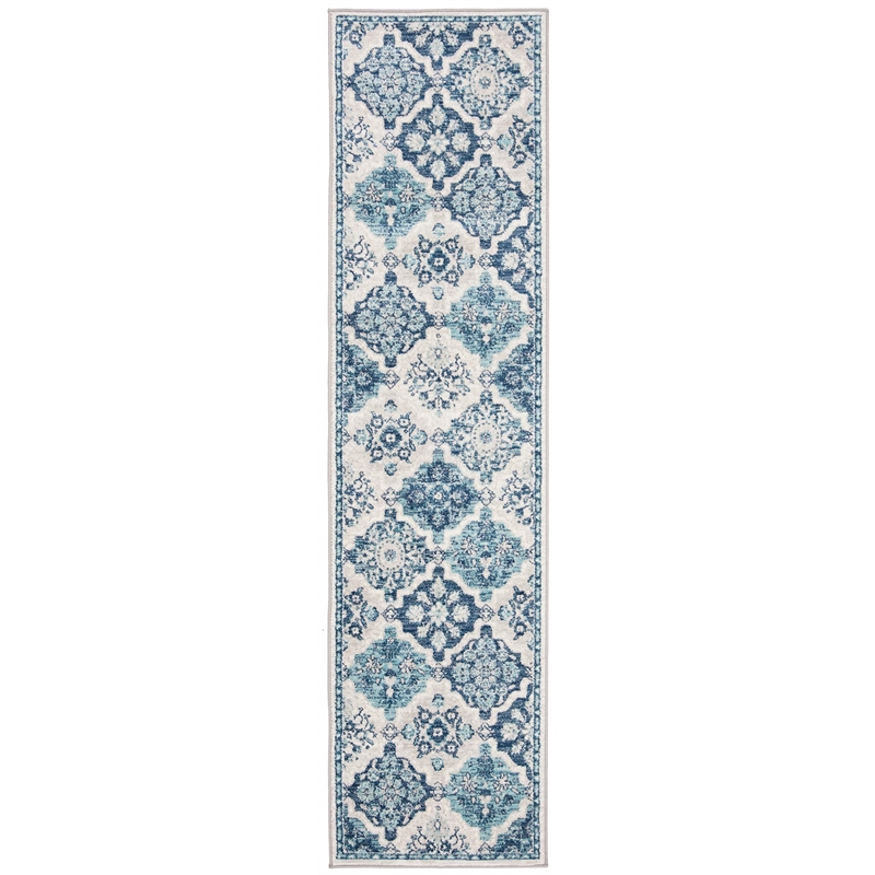 Safavieh Brentwood 2' x 8' Runner Rug in Navy and Ivory