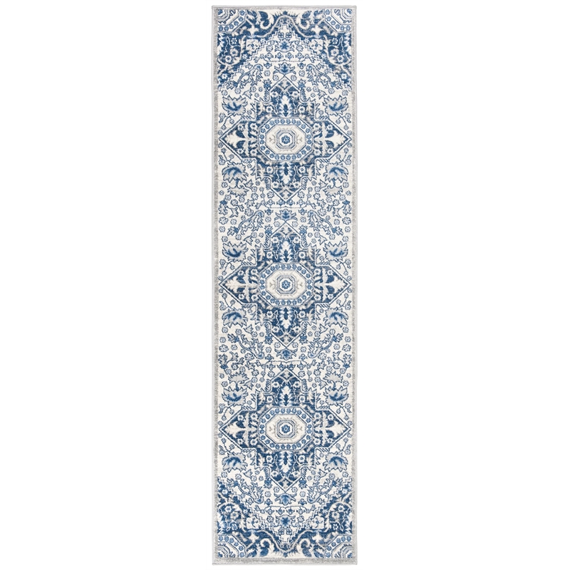Safavieh Brentwood 2' x 8' Runner Rug in Ivory and Blue