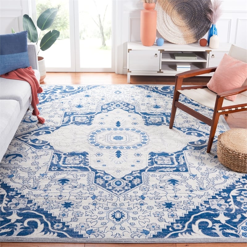 Safavieh Brentwood 9' x 12' Rug in Ivory and Blue