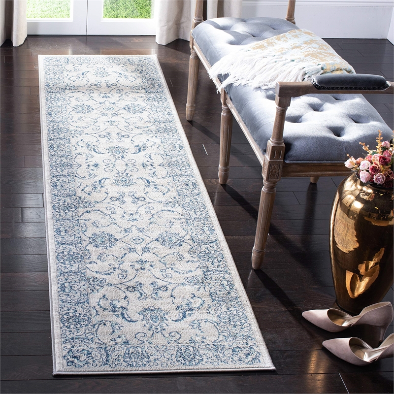 Safavieh Brentwood 2' x 8' Runner Rug in Light Gray and Blue