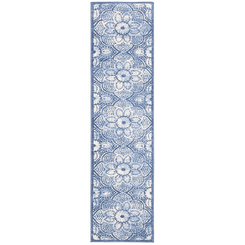 Safavieh Brentwood 2' x 8' Runner Rug in Navy and Ivory