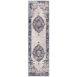 Safavieh Bristol 2'3&quot x 10' Runner Rug in Light Gray and Blue