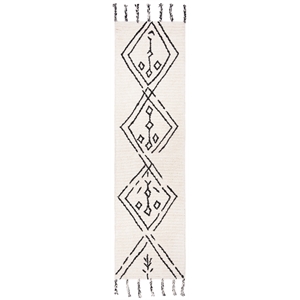 Safavieh Casablanca 2'-3&quot x 8'-0&quot Wool Hand Tufted Rug in Ivory / Black