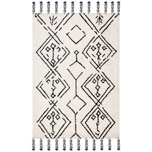Safavieh Casablanca 4'-0&quot x 6'-0&quot Wool Hand Tufted Rug in Ivory / Black