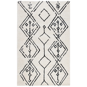 Safavieh Casablanca 5'-0&quot x 8'-0&quot Wool Hand Tufted Rug in Ivory / Black
